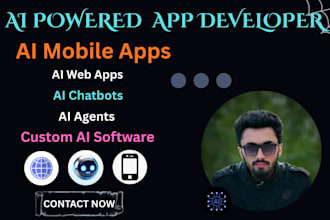 ai mobile app development, ai saas web application, ai chatbot or auto software