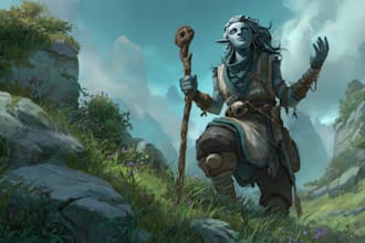 draw a fantasy character ilustration