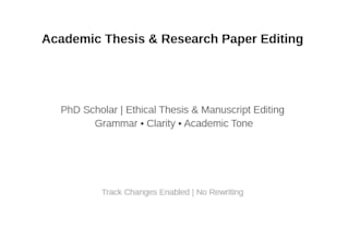 professionally edit and proofread your thesis or research paper
