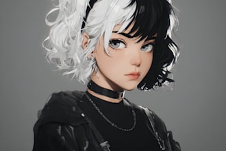 make an original anime character in a cute style