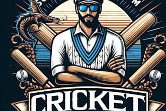design high quality cricket mascot logo with t shirt design
