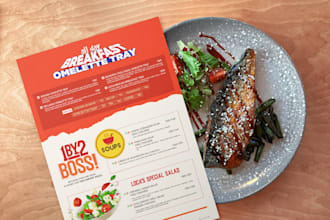create a original illustrated food menu