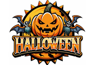 design custom made halloween, horror logo