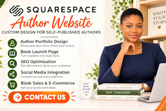 custom squarespace website design for self published authors, portfolio website