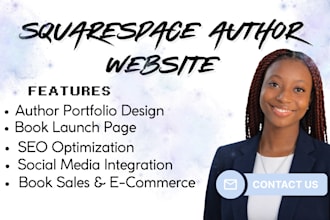 custom squarespace website design for self published authors, portfolio website