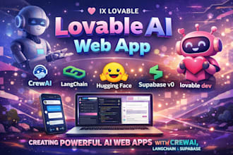 fix lovable ai web app, crewai, langchain, huggingface, supabase v0, lovable dev