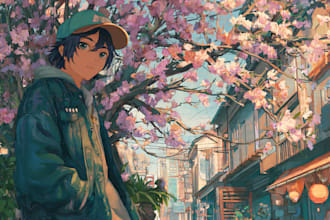 draw vtuber background in anime style