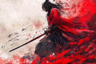create japanese anime manga art for tshirt design