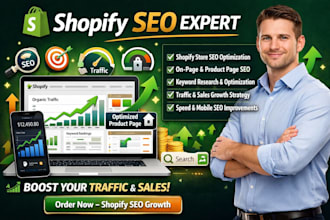 do shopify store seo optimize website to increase organic sales traffic growth