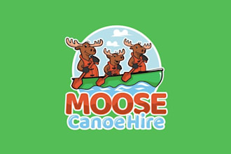 make fun and informative logo for moose canoe hire