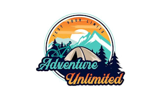 design kicking outdoor adventure store logo