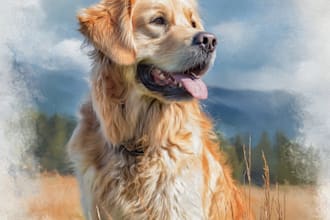 create a custom pet portrait from your favorite photo, memorial gifts