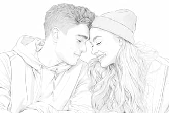 create digital line art illustration