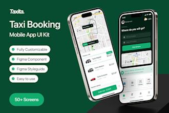 modern,professional taxi booking app uiux design ios,android