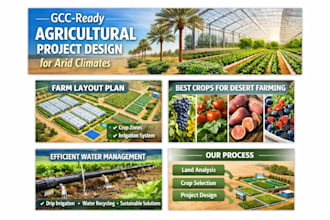 design a gcc ready agricultural project for arid and desert climates