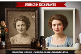 restore and repair old photos, remove scratches and damage