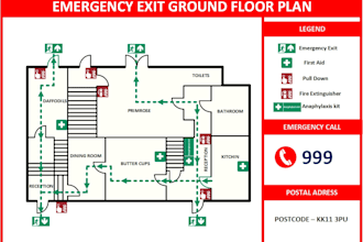 create evacuation plan emergency exit and fire safety plan