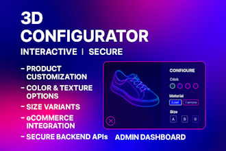 build interactive 3d product configurator for websites ecommerce custom solution