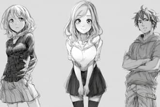 draw anime or manga style characters commission art