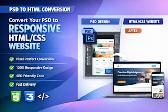 convert figma, xd, psd to responsive html css bootstrap 5