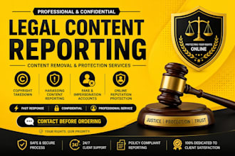 takedown harassing remove copyright mass report for facebook instagram tiktok x