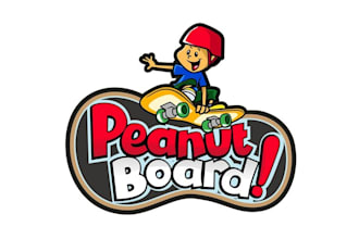 design a playful wonderful logo for skateboard for kids