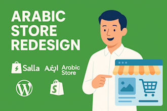 build arabic ecommerce store on salla zid shopify arabic website banner redesign