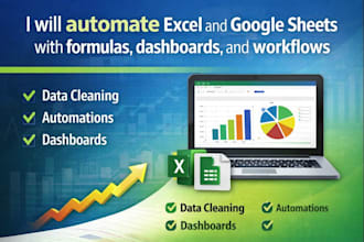 automate excel and google sheets with formulas, dashboards, and workflows
