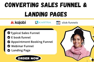 build your sales funnel, landing page in kartra clickfunnel