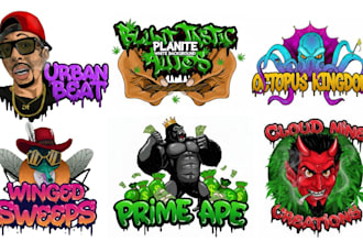 create custom graffiti illustration and logo for brand or business