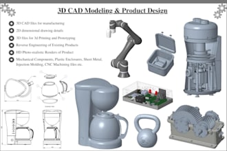 do product design and 3d mold design for manufacturing and 3d printing