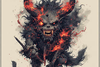 awesome artwork for dark art, horror character illustration