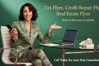 design unique credit repair tax flyer, real estate flyer for your brand