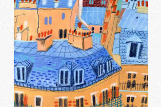 create custom hand drawn urban sketch illustrations for books and brands