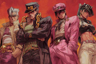 draw your portrait in jojo bizarre adventure character