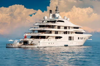 create a professional 3d yacht model, luxury boat design and superyacht 3d