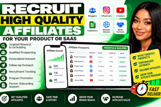 recruit high quality affiliates for your product or saas