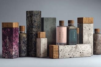 design premium cosmetic, skin care, hair oil label and box packaging design