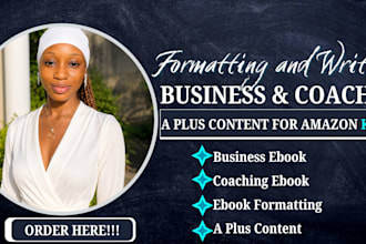 write and format business and coaching ebook on amazon KDP with a plus content