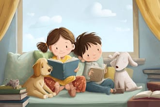 make children book illustration and children book cover