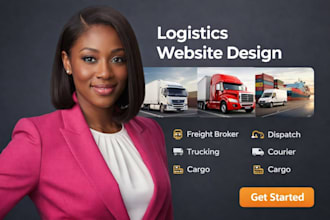 design trucking dispatcher, freight, cargo website, logistics