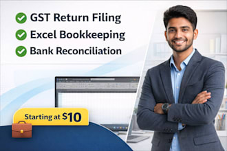 file gst return gstr 1 and 3b and provide accounting support