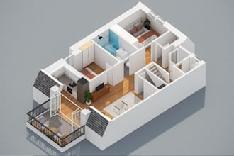 convert 2d to 3d floor plan,dwg plan rendering,house layout plan design,sketchup