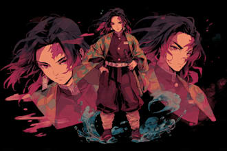 draw you in demon slayer anime manga style
