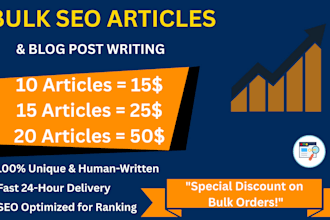 write bulk SEO articles and engaging bulk blog post