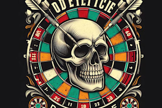 create professional t shirt skull darts logo