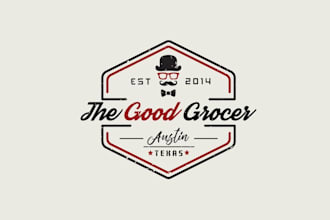 design a hipster vintage perfect logo for the good grocer