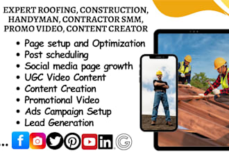 be your roofing construction handyman contractor smm promo video content creator