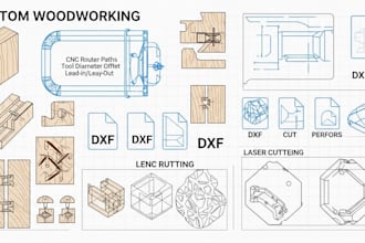 design wodworking cnc templates, furniture plans, dxf and laser cut files