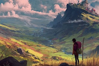 make amazing landscape and character illustration for you